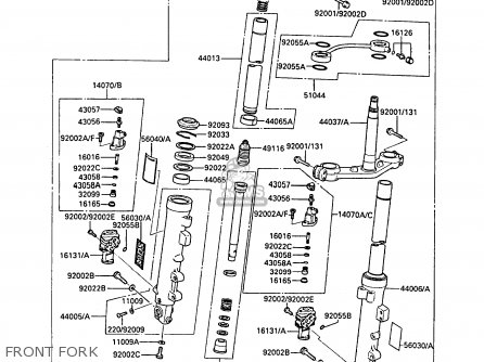 FRONT FORK - ZX600A4A NINJA 600R 1988 UNITED KINGDOM EU FR