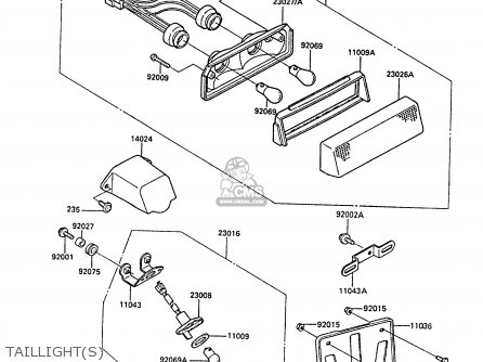 TAILLIGHT(S) - ZX600A4A NINJA 600R 1988 UNITED KINGDOM EU FR