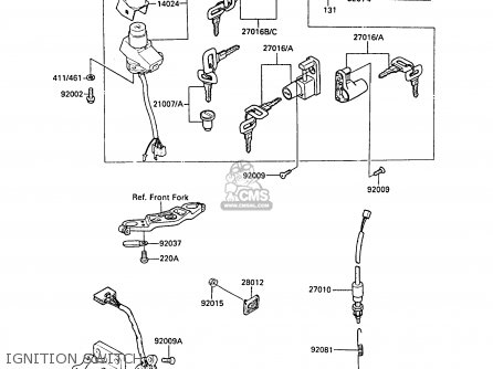 IGNITION SWITCH - ZX600A4A NINJA 600R 1988 UNITED KINGDOM EU FR