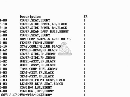 1988 ZX600-A4A    02 - ZX600A4A NINJA 600R 1988 UNITED KINGDOM EU FR