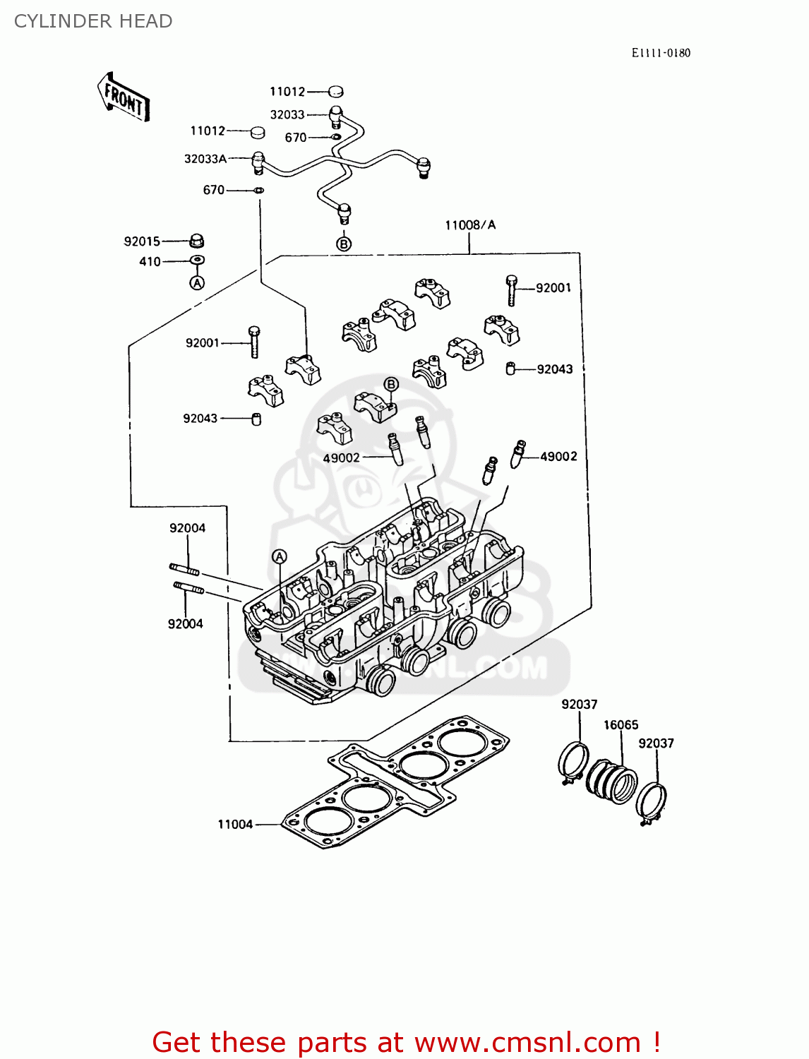 CYLINDER HEAD ZX600A5 GPZ600A 1989 EUROPE UK FG IT SD ST