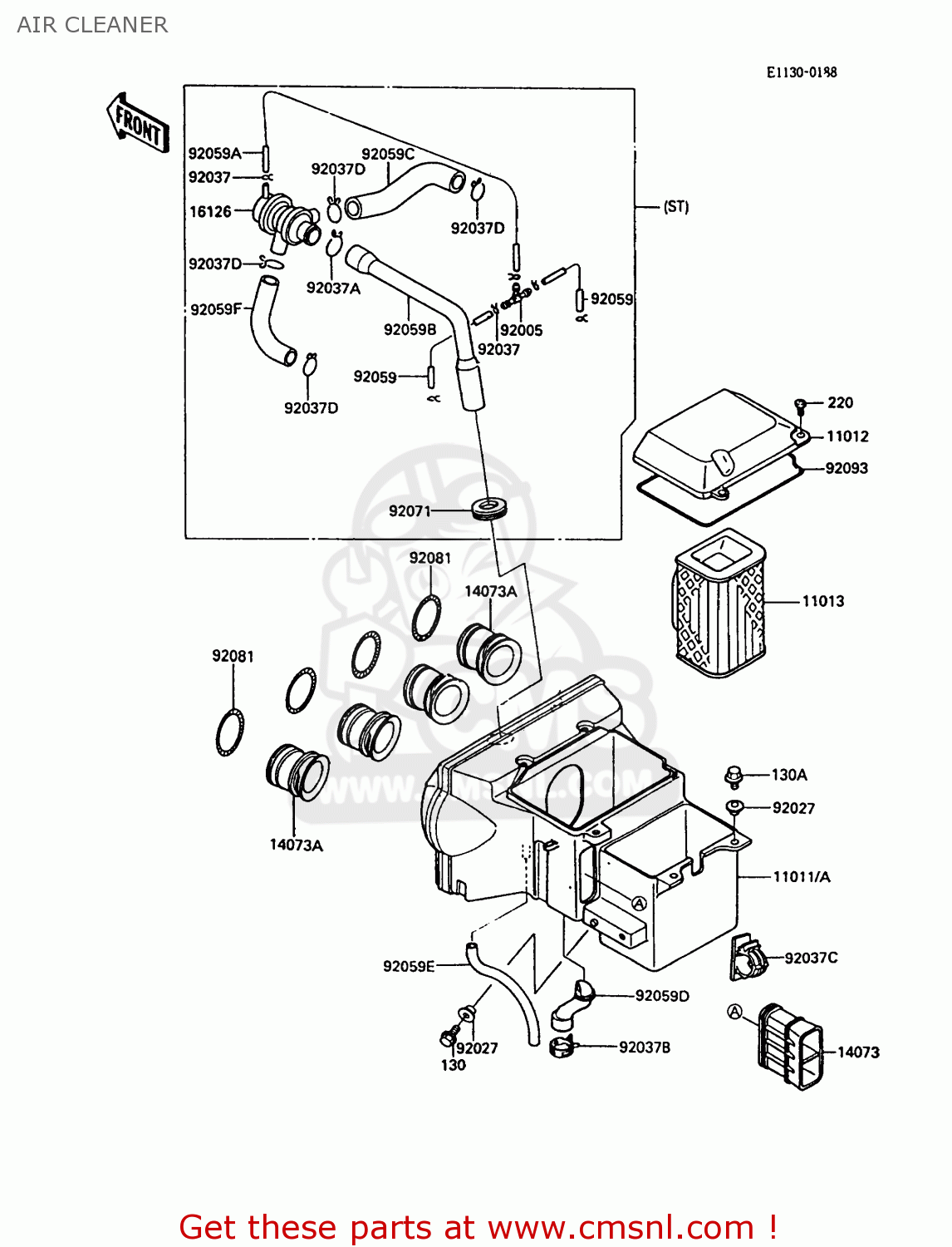 AIR CLEANER ZX600A5 GPZ600A 1989 EUROPE UK FG IT SD ST