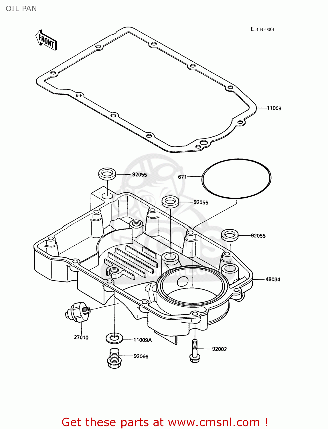 OIL PAN ZX600A5 GPZ600A 1989 EUROPE UK FG IT SD ST