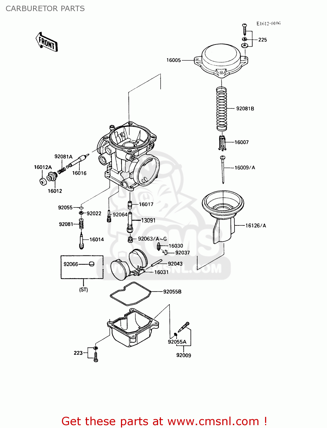 CARBURETOR PARTS ZX600A5 GPZ600A 1989 EUROPE UK FG IT SD ST