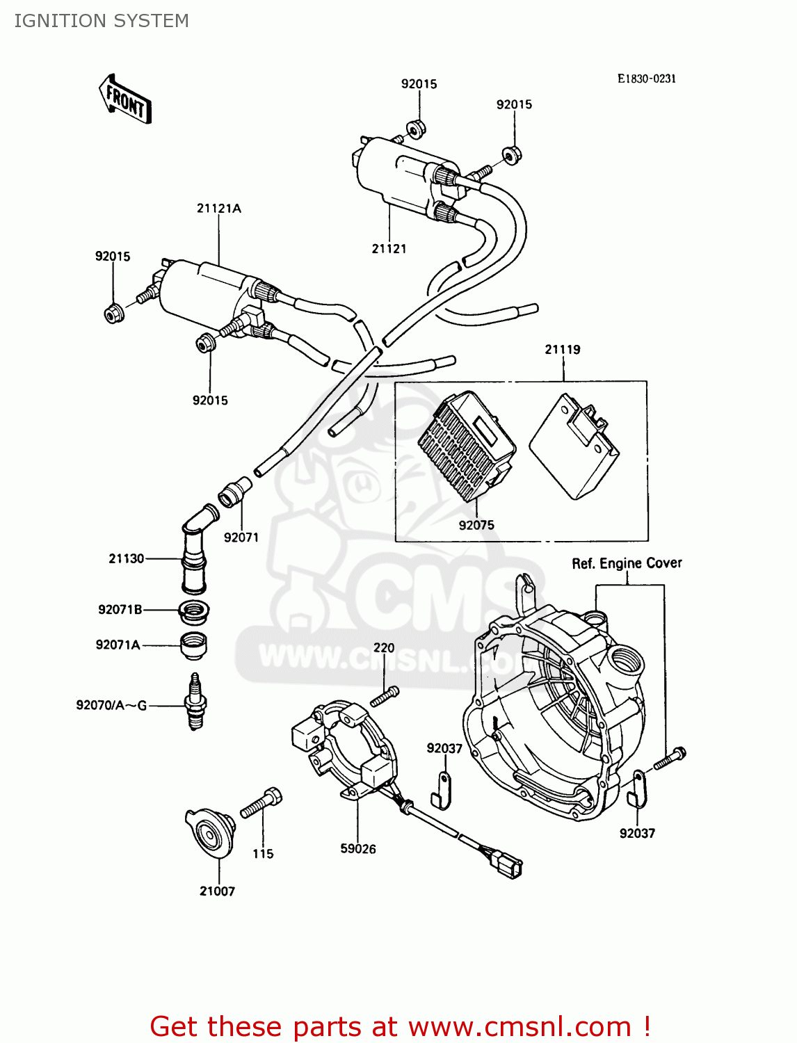 IGNITION SYSTEM ZX600A5 GPZ600A 1989 EUROPE UK FG IT SD ST