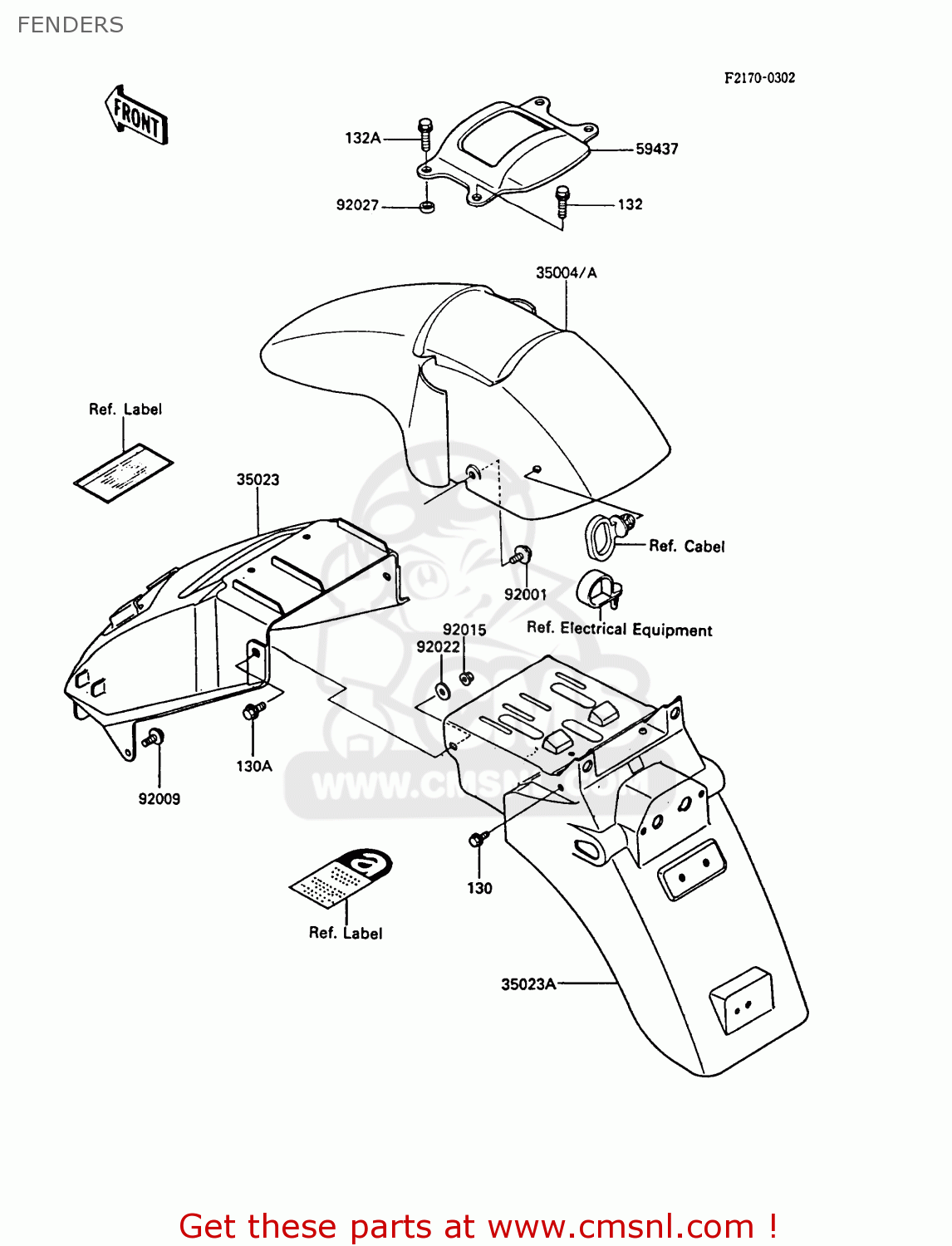 FENDERS ZX600A5 GPZ600A 1989 EUROPE UK FG IT SD ST