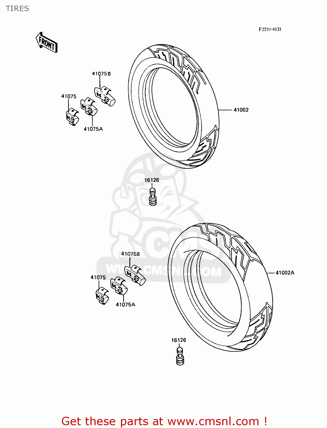 TIRES ZX600A5 GPZ600A 1989 EUROPE UK FG IT SD ST