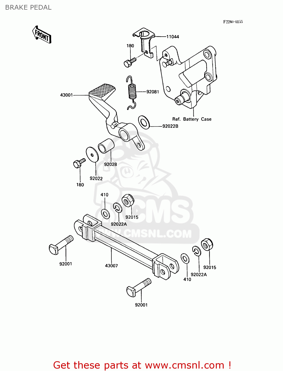 BRAKE PEDAL ZX600A5 GPZ600A 1989 EUROPE UK FG IT SD ST