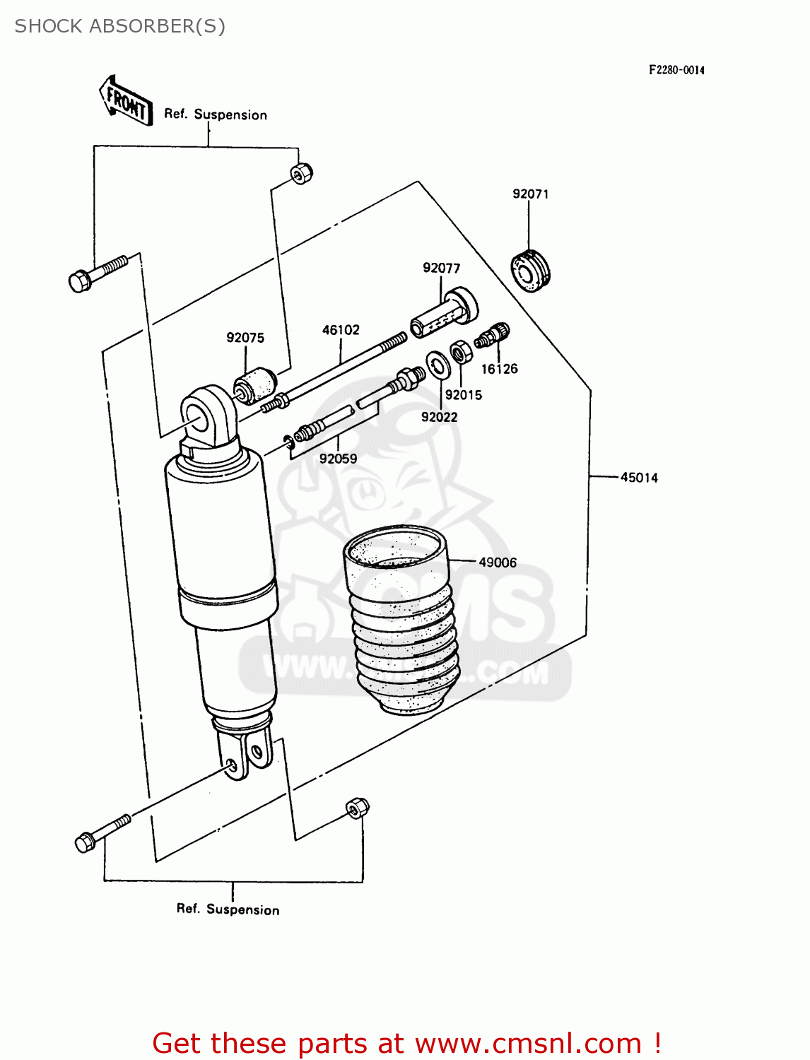 SHOCK ABSORBER(S) ZX600A5 GPZ600A 1989 EUROPE UK FG IT SD ST