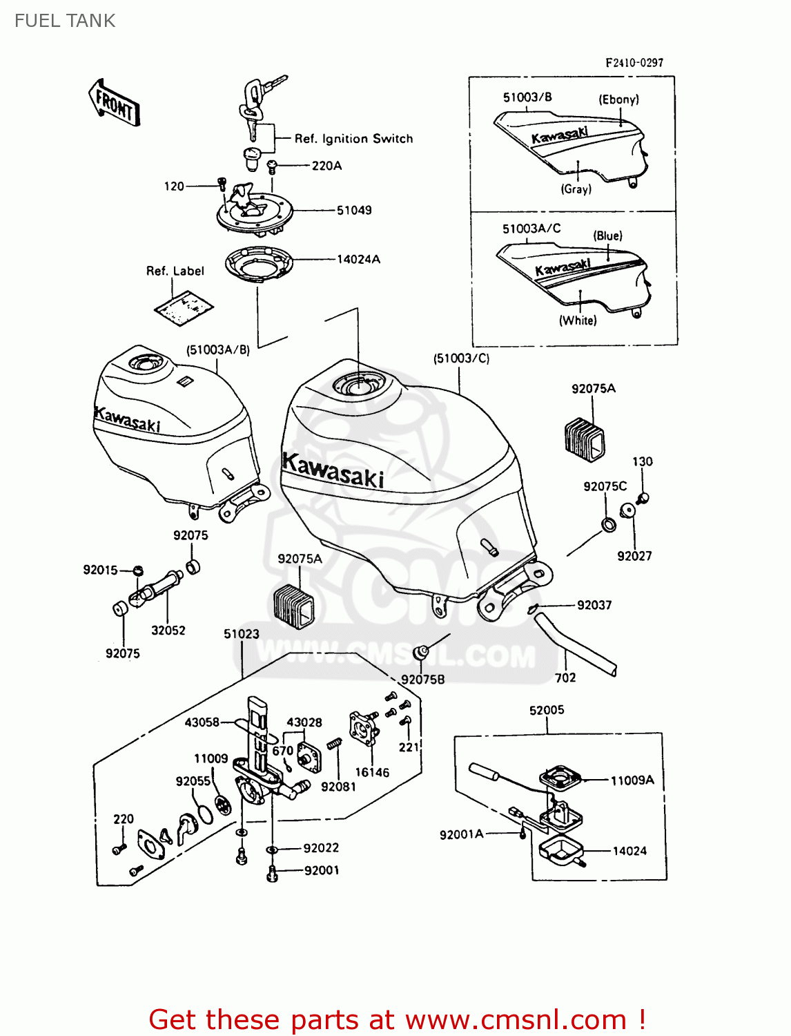 FUEL TANK ZX600A5 GPZ600A 1989 EUROPE UK FG IT SD ST