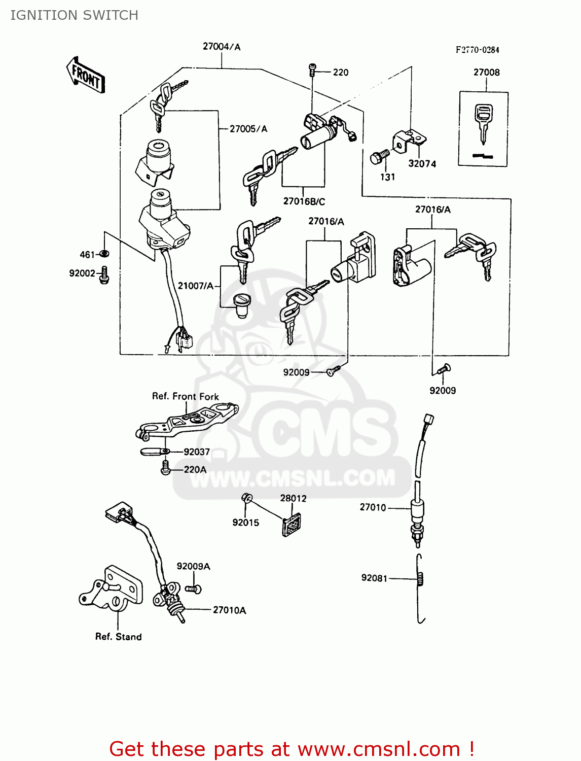 IGNITION SWITCH ZX600A5 GPZ600A 1989 EUROPE UK FG IT SD ST