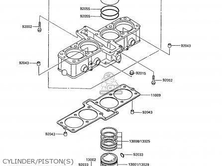 CYLINDER/PISTON(S) - ZX600A5 GPZ600A 1989 EUROPE UK FG IT SD ST
