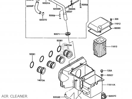 AIR CLEANER - ZX600A5 GPZ600A 1989 EUROPE UK FG IT SD ST