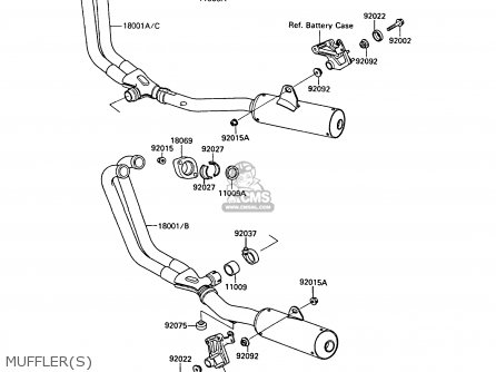 MUFFLER(S) - ZX600A5 GPZ600A 1989 EUROPE UK FG IT SD ST