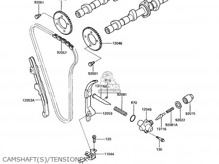 CAMSHAFT(S)/TENSIONER - ZX600A5 GPZ600A 1989 EUROPE UK FG IT SD ST