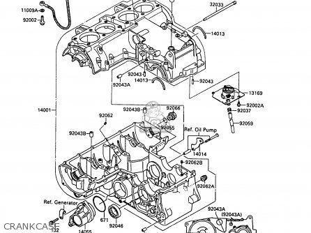CRANKCASE - ZX600A5 GPZ600A 1989 EUROPE UK FG IT SD ST