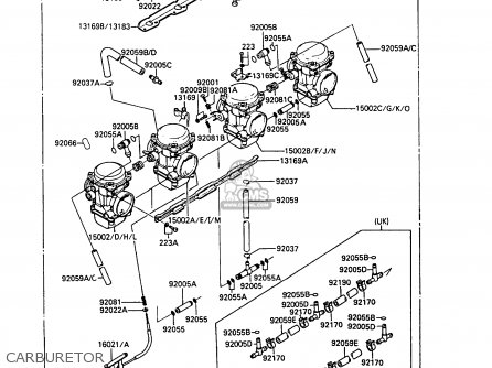 CARBURETOR - ZX600A5 GPZ600A 1989 EUROPE UK FG IT SD ST