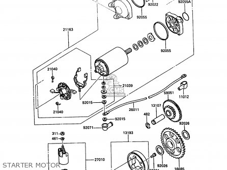 STARTER MOTOR - ZX600A5 GPZ600A 1989 EUROPE UK FG IT SD ST