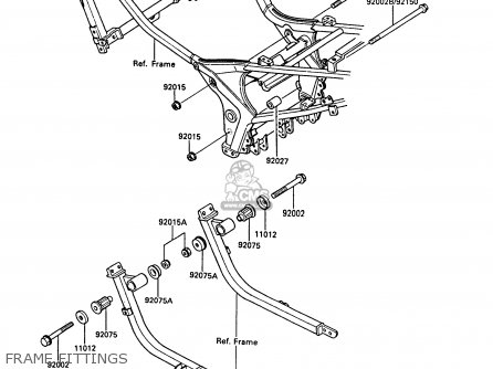 FRAME FITTINGS - ZX600A5 GPZ600A 1989 EUROPE UK FG IT SD ST
