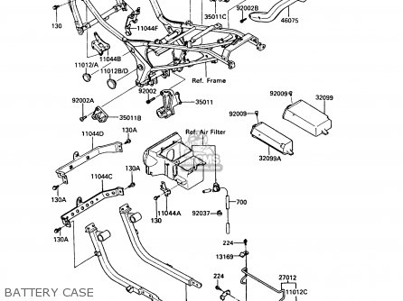 BATTERY CASE - ZX600A5 GPZ600A 1989 EUROPE UK FG IT SD ST