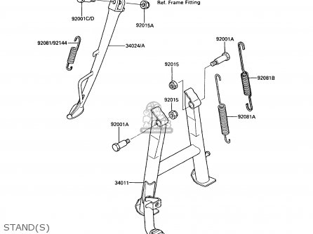STAND(S) - ZX600A5 GPZ600A 1989 EUROPE UK FG IT SD ST