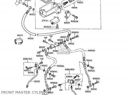 FRONT MASTER CYLINDER - ZX600A5 GPZ600A 1989 EUROPE UK FG IT SD ST
