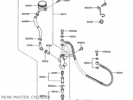 REAR MASTER CYLINDER - ZX600A5 GPZ600A 1989 EUROPE UK FG IT SD ST