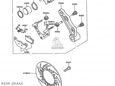 REAR BRAKE - ZX600A5 GPZ600A 1989 EUROPE UK FG IT SD ST