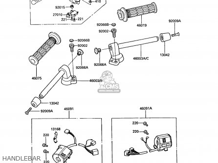HANDLEBAR - ZX600A5 GPZ600A 1989 EUROPE UK FG IT SD ST