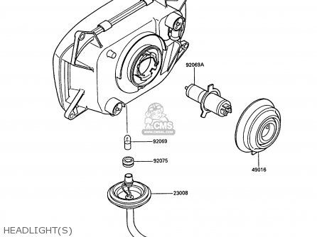 HEADLIGHT(S) - ZX600A5 GPZ600A 1989 EUROPE UK FG IT SD ST