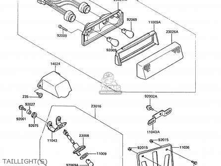 TAILLIGHT(S) - ZX600A5 GPZ600A 1989 EUROPE UK FG IT SD ST