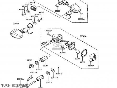 TURN SIGNALS - ZX600A5 GPZ600A 1989 EUROPE UK FG IT SD ST
