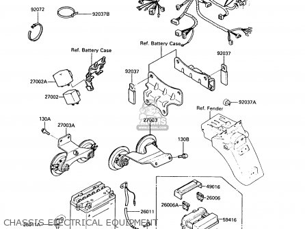 CHASSIS ELECTRICAL EQUIPMENT - ZX600A5 GPZ600A 1989 EUROPE UK FG IT SD ST