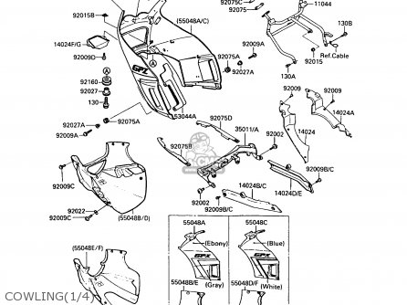 COWLING(1/4) - ZX600A5 GPZ600A 1989 EUROPE UK FG IT SD ST