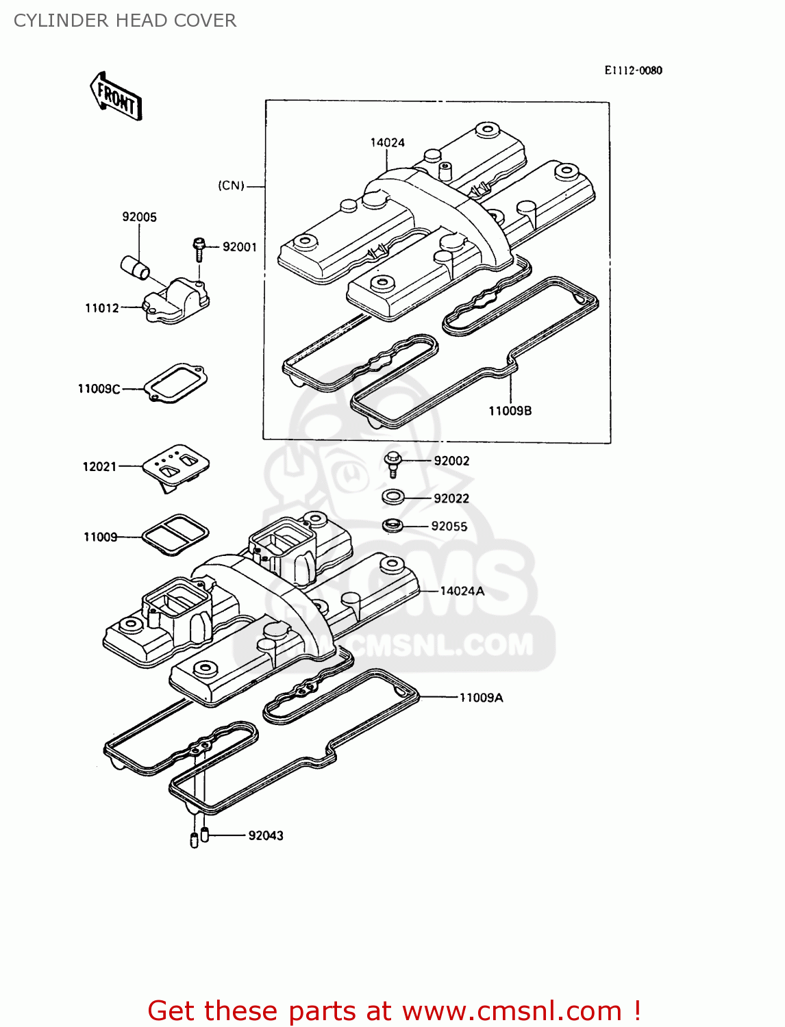CYLINDER HEAD COVER ZX600A5A GPZ600A 1989 EUROPE UK FG IT ST