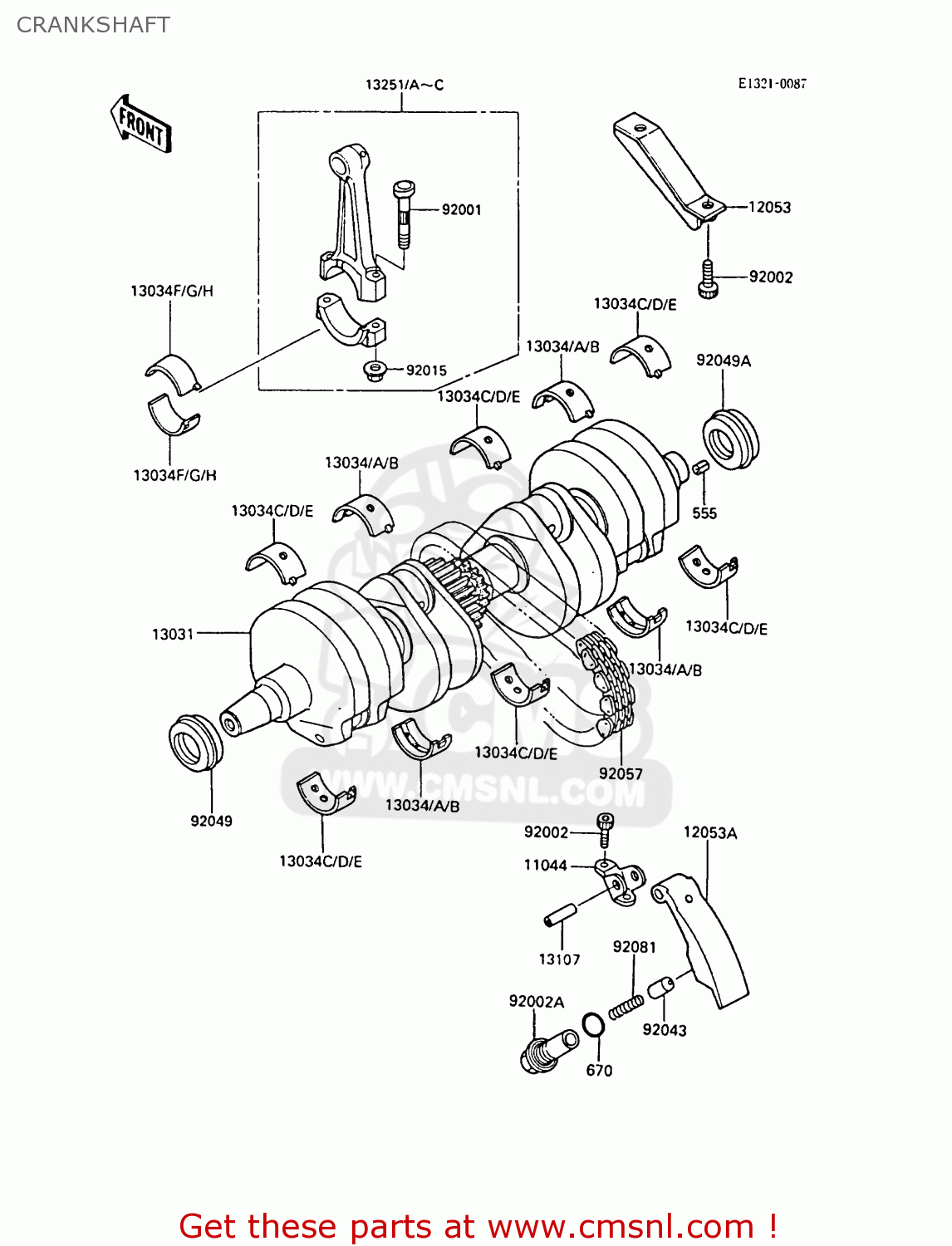 CRANKSHAFT ZX600A5A GPZ600A 1989 EUROPE UK FG IT ST