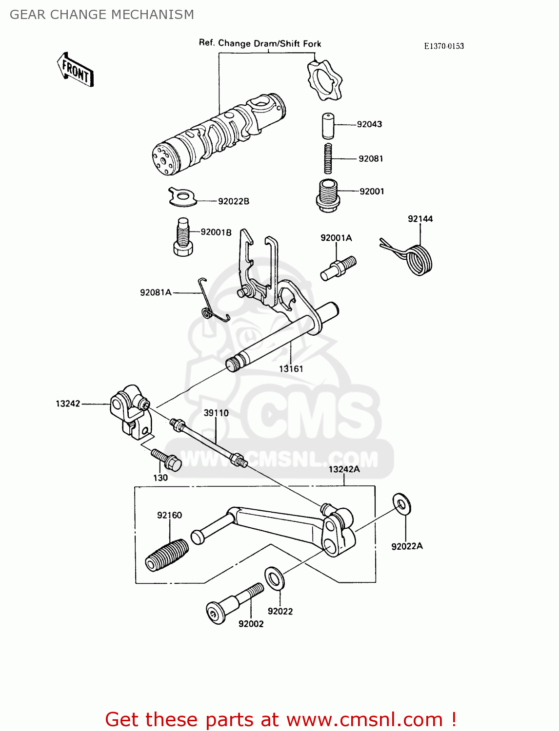 GEAR CHANGE MECHANISM ZX600A5A GPZ600A 1989 EUROPE UK FG IT ST