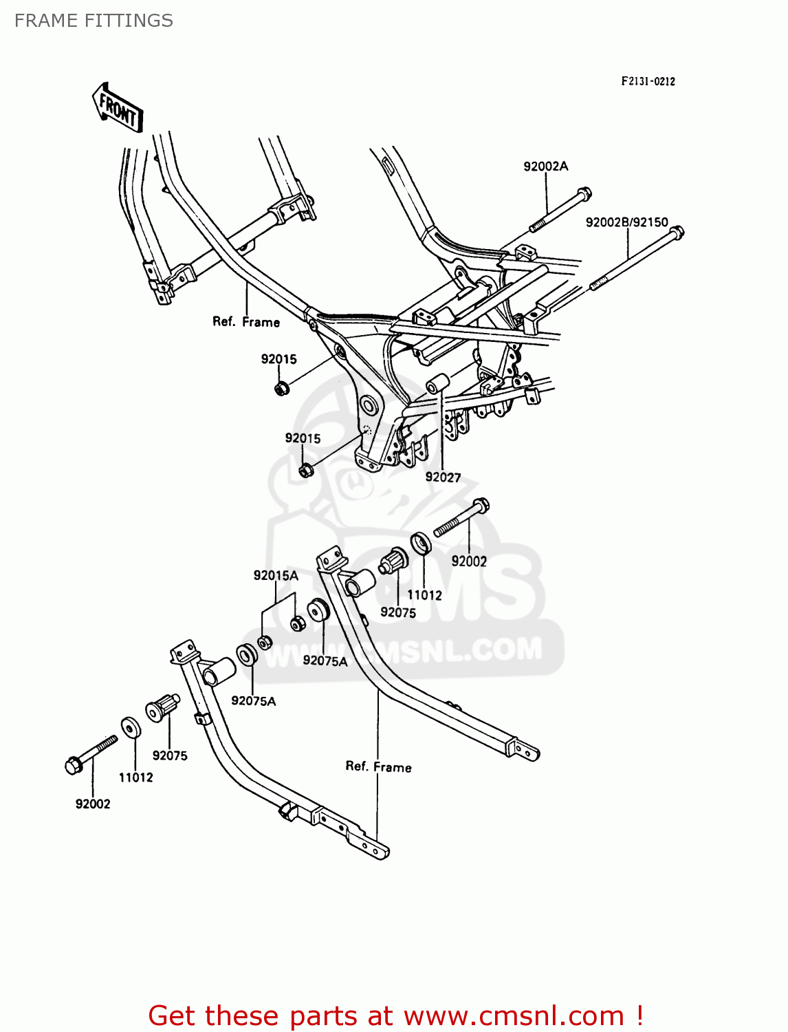FRAME FITTINGS ZX600A5A GPZ600A 1989 EUROPE UK FG IT ST