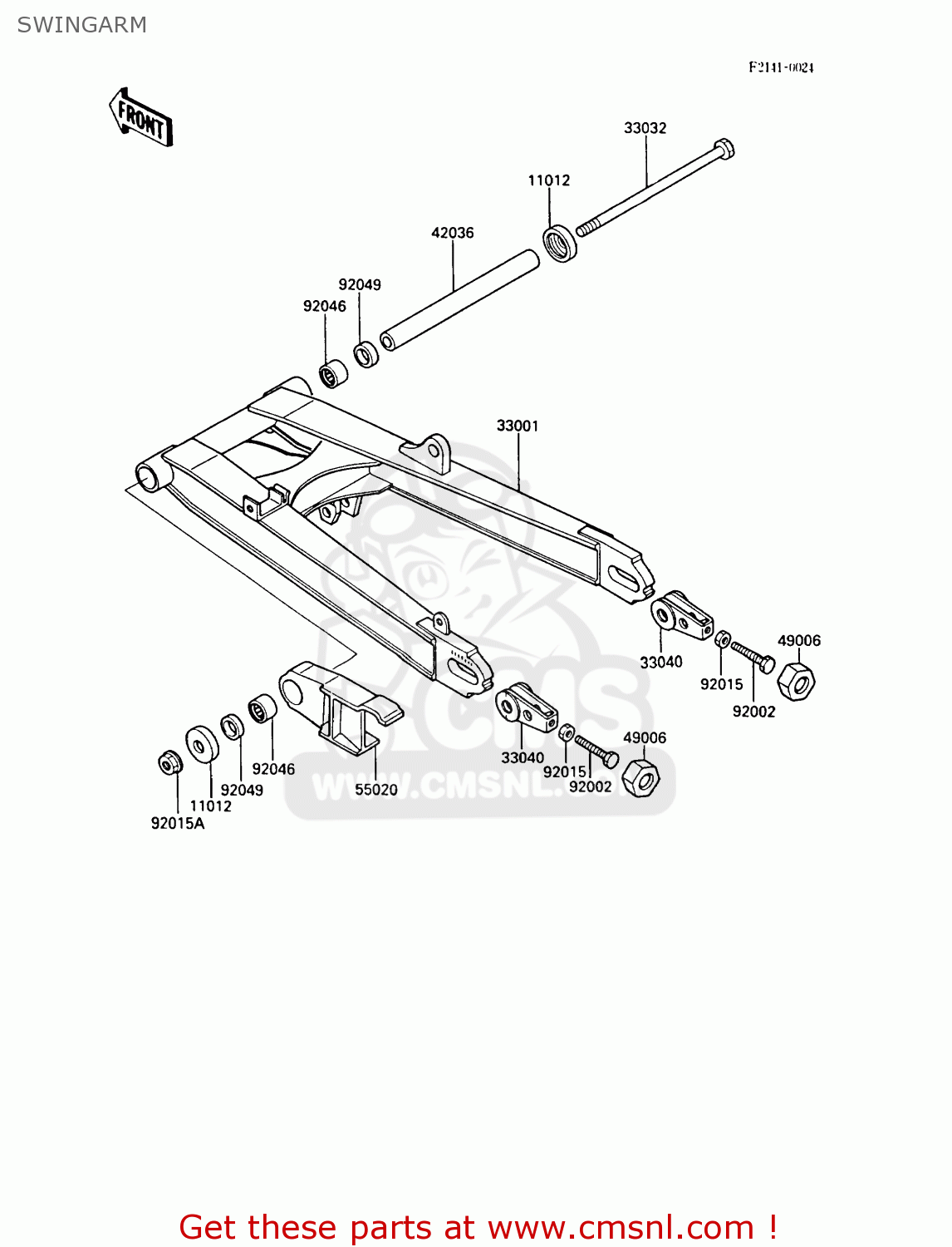 SWINGARM ZX600A5A GPZ600A 1989 EUROPE UK FG IT ST