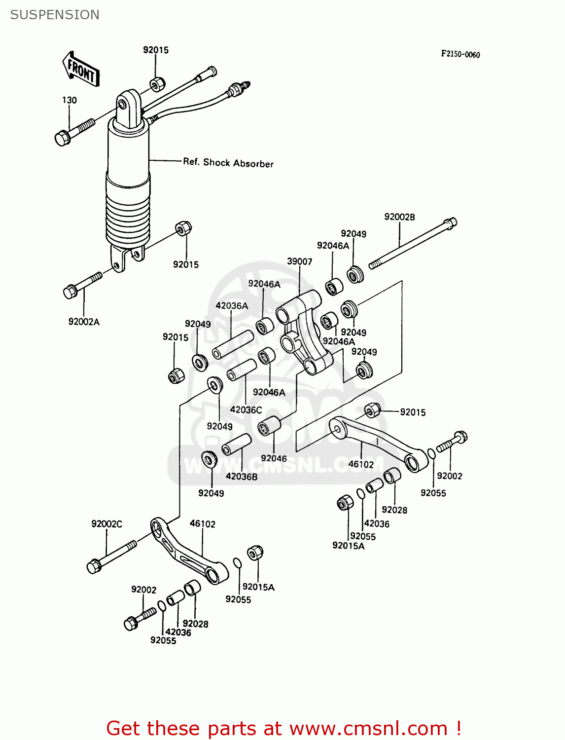 SUSPENSION ZX600A5A GPZ600A 1989 EUROPE UK FG IT ST