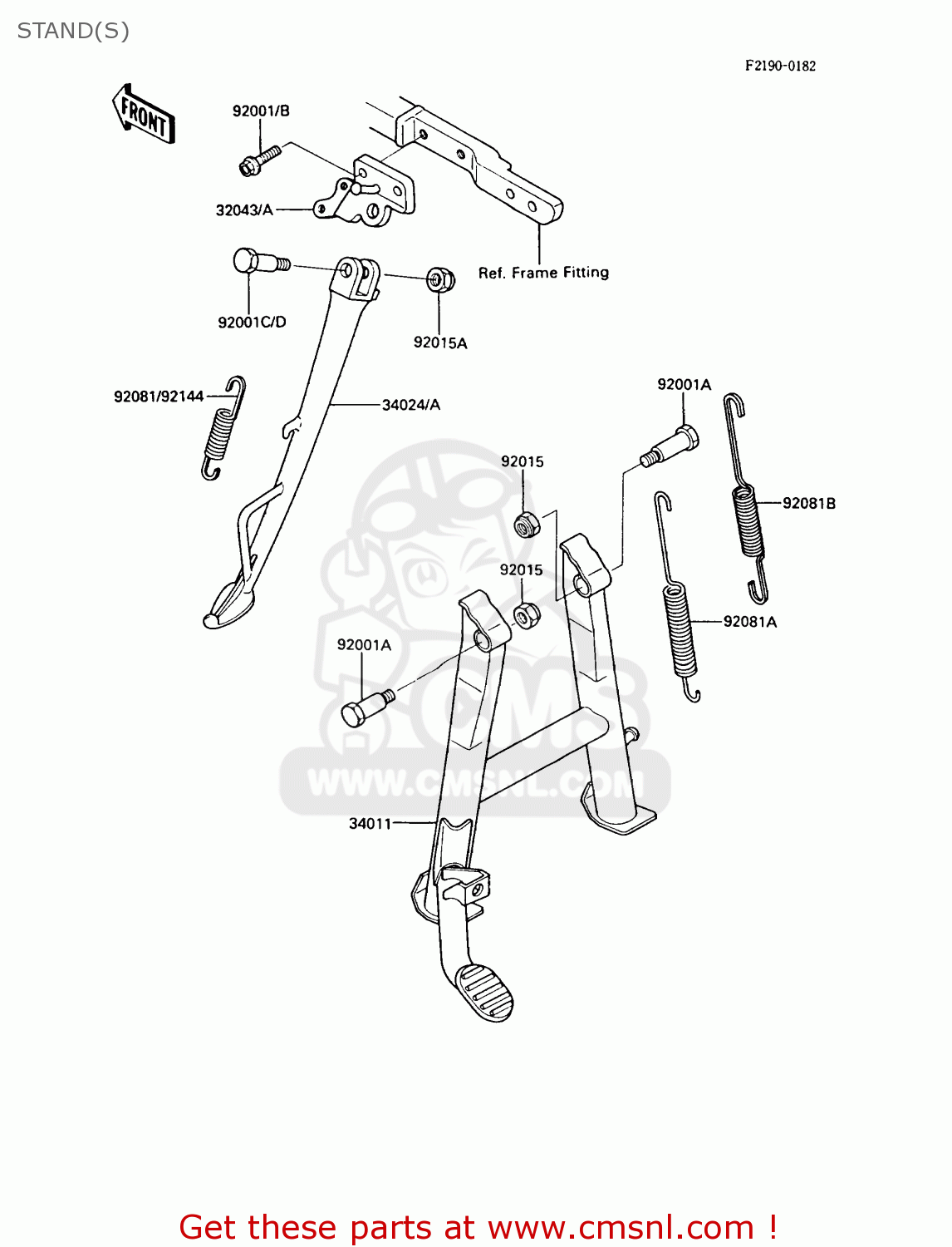 STAND(S) ZX600A5A GPZ600A 1989 EUROPE UK FG IT ST