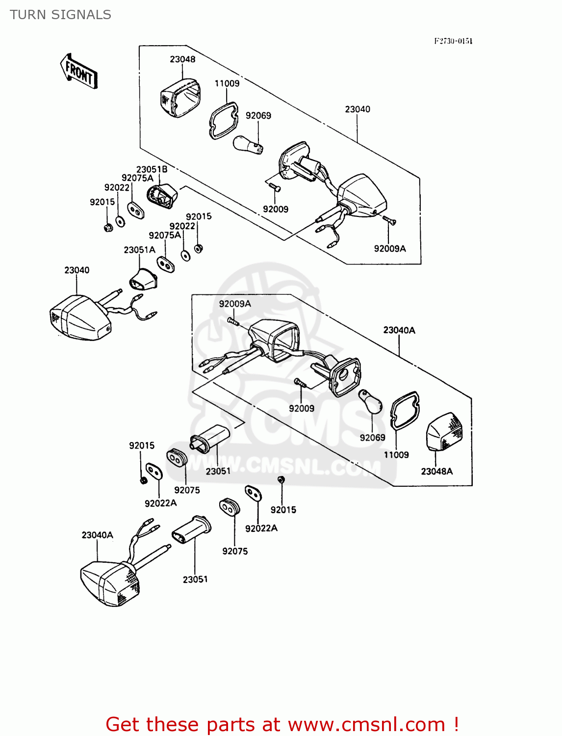 TURN SIGNALS ZX600A5A GPZ600A 1989 EUROPE UK FG IT ST