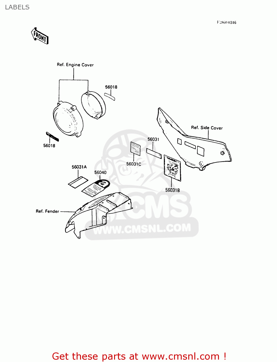 LABELS ZX600A5A GPZ600A 1989 EUROPE UK FG IT ST