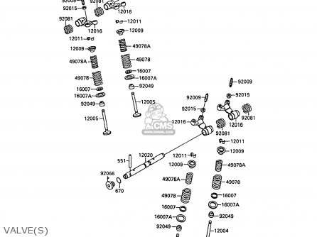 VALVE(S) - ZX600A5A GPZ600A 1989 EUROPE UK FG IT ST