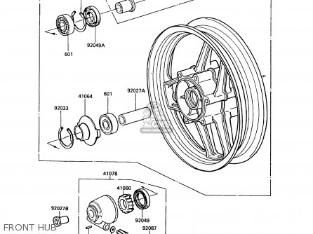 FRONT HUB - ZX600A5A GPZ600A 1989 EUROPE UK FG IT ST