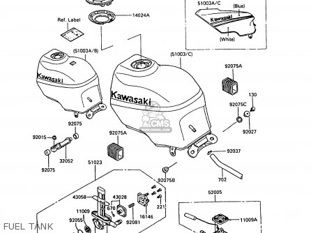 FUEL TANK - ZX600A5A GPZ600A 1989 EUROPE UK FG IT ST