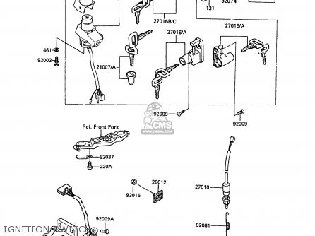 IGNITION SWITCH - ZX600A5A GPZ600A 1989 EUROPE UK FG IT ST