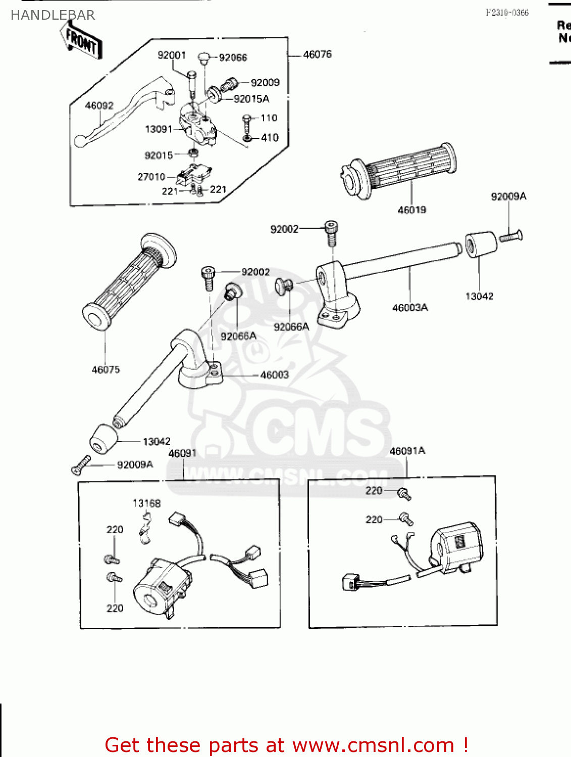 HANDLEBAR ZX600B1 NINJA 600RX 1987 USA CALIFORNIA