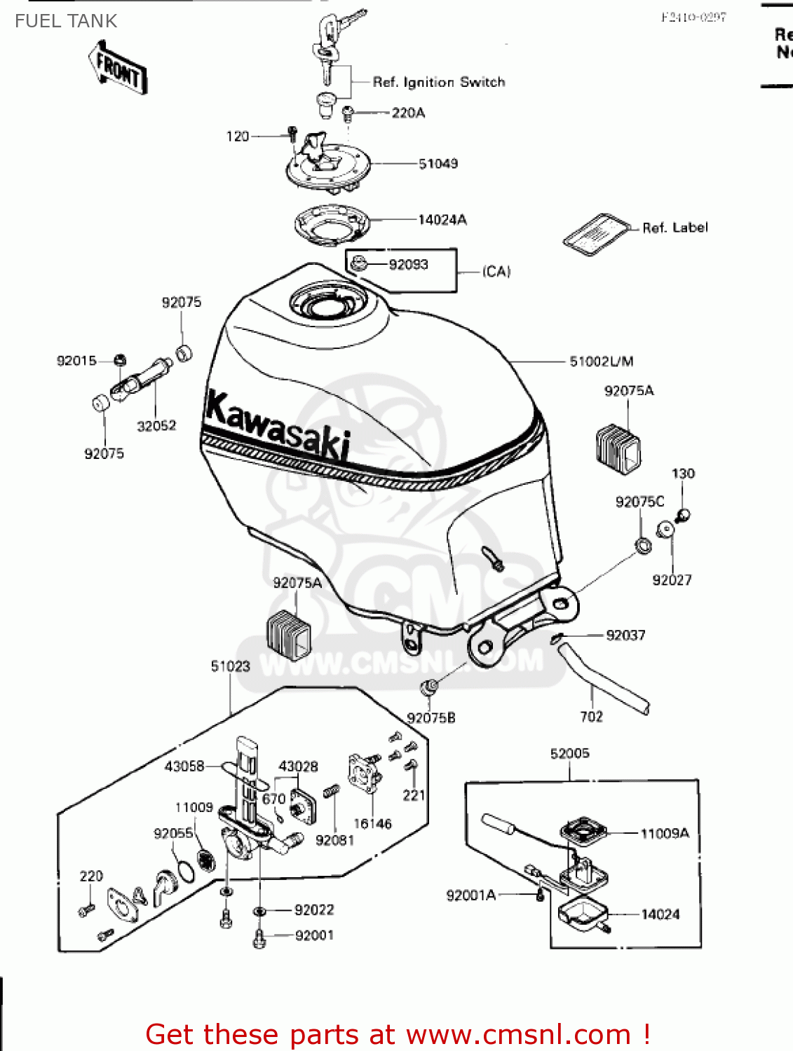 FUEL TANK ZX600B1 NINJA 600RX 1987 USA CALIFORNIA