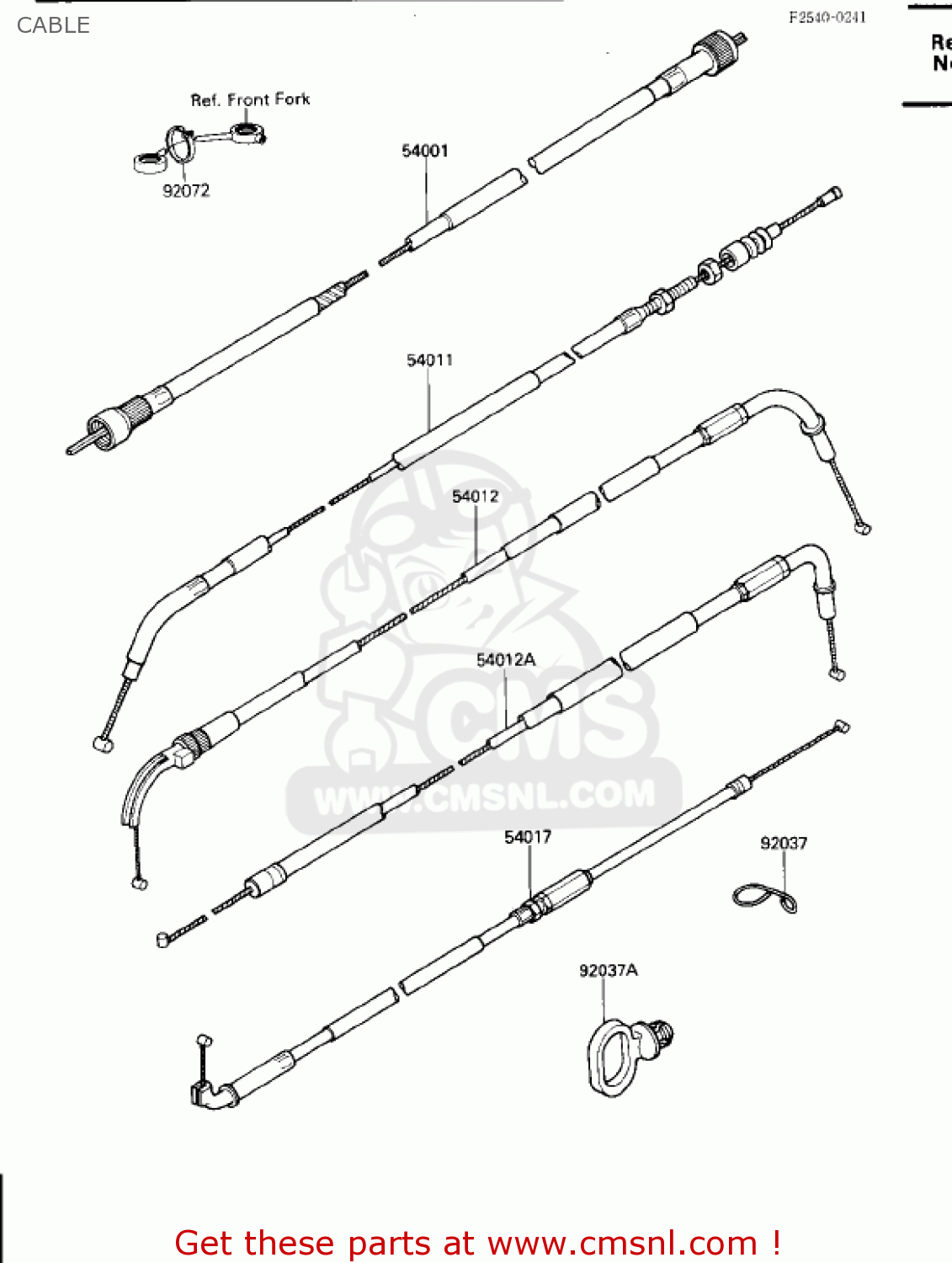 CABLE ZX600B1 NINJA 600RX 1987 USA CALIFORNIA